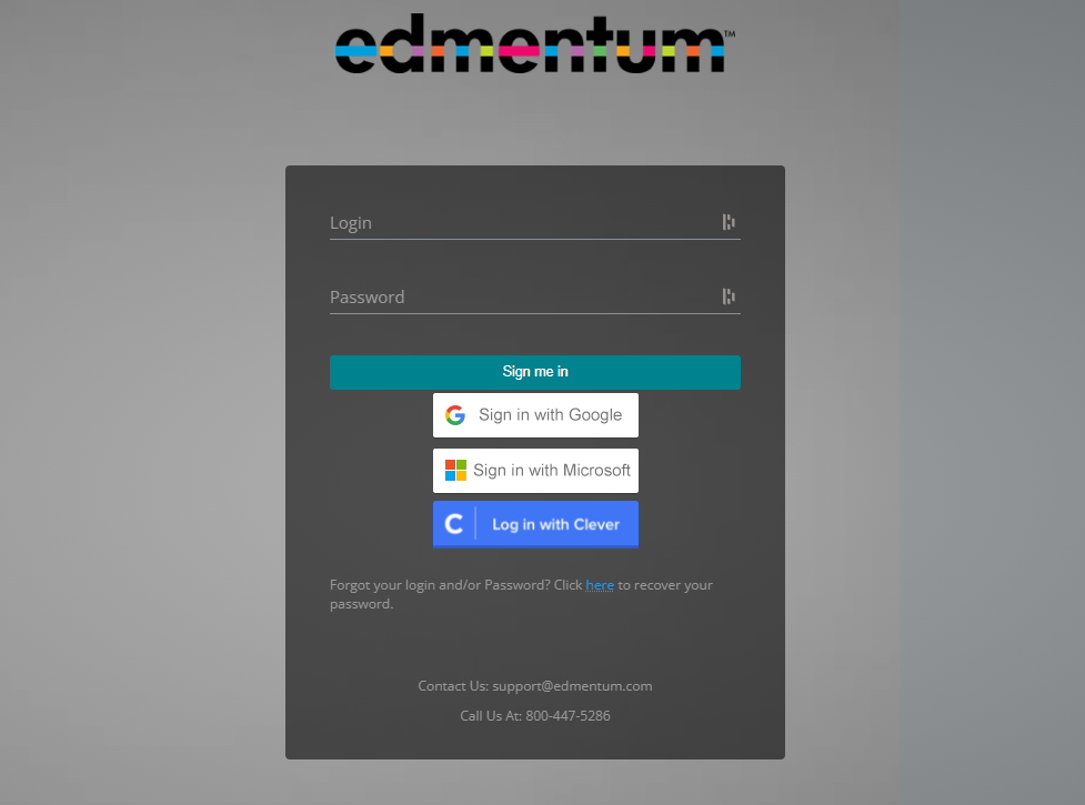 An Edmentum branded page with a username and password but the URL includes Genius.